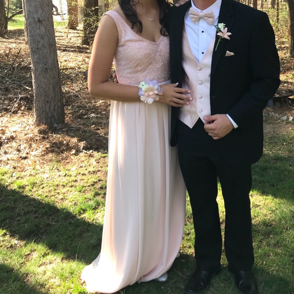 Pink Beaded Prom Dress